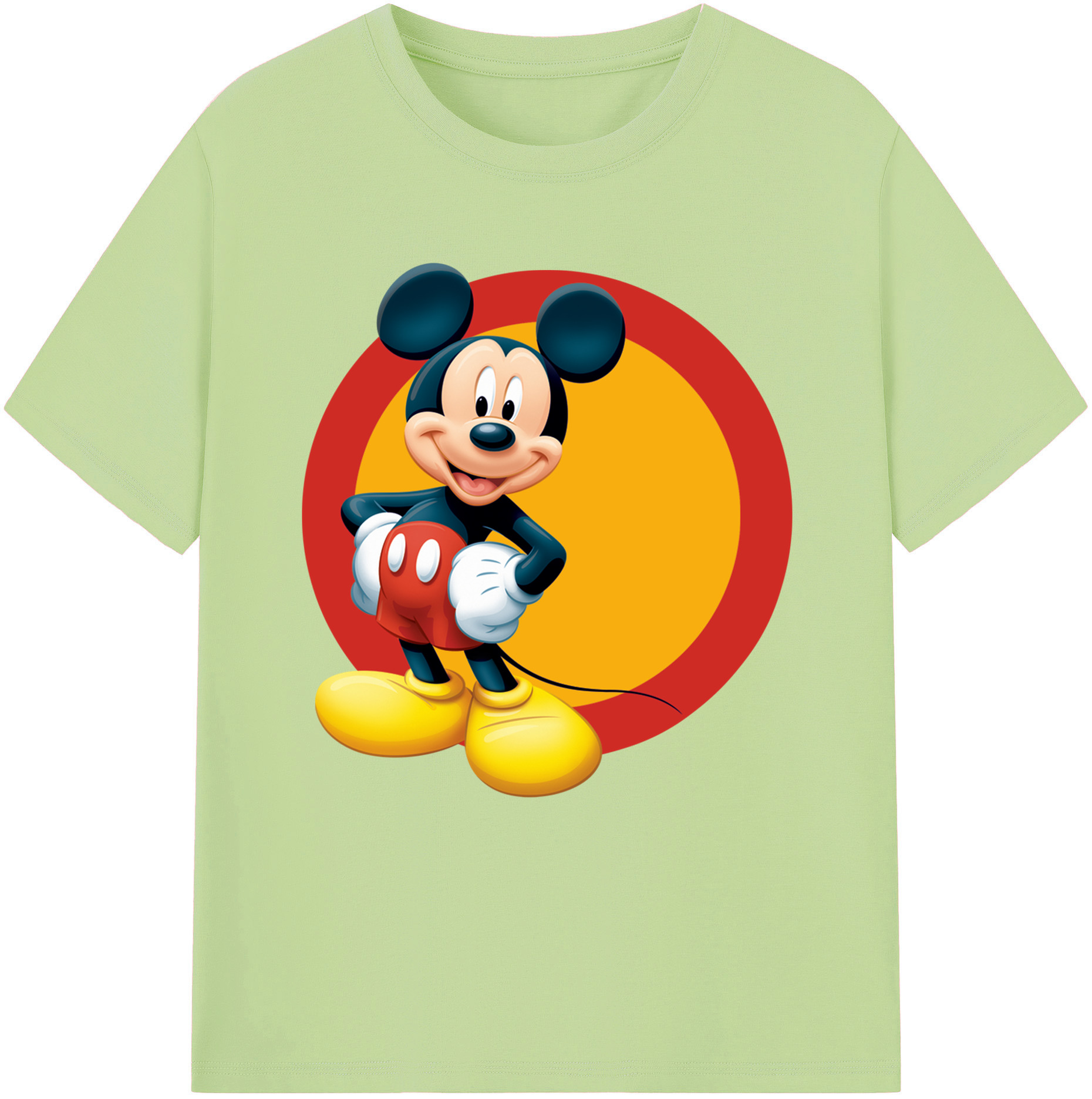 （画像用） ミッキーマウス Mickey Mouse 綿100％半袖Tシャツ（フロントプリント）